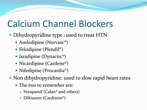 list of calcium channel blocker